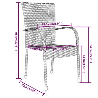 3-delige Tuinset poly rattan zwart 8720286902332 7