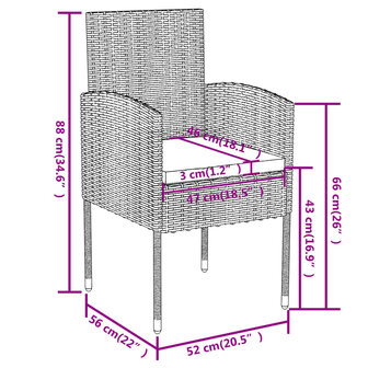 3-delige Tuinset poly rattan zwart 8720286902417 8