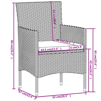 3-delige Tuinset poly rattan zwart 8720286902271 8