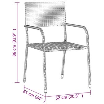 3-delige Tuinset poly rattan zwart 8720287145172 8