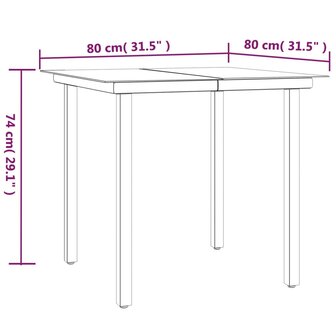 3-delige Tuinset poly rattan en staal grijs en zwart 8721012085985 11