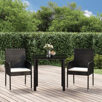 3-delige Tuinset met kussens poly rattan zwart 8720845820909 1