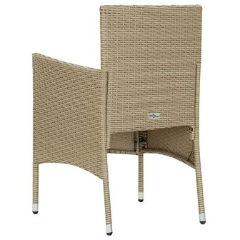 3-delige Tuinset poly rattan en glas beige 8720286201572 12