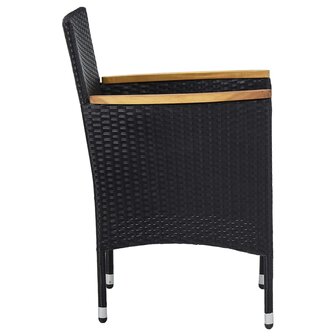 3-delige Tuinset poly rattan en acaciahout zwart 8720286201619 8