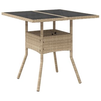 3-delige Tuinset met kussens poly rattan en glas beige 8721102490972 4