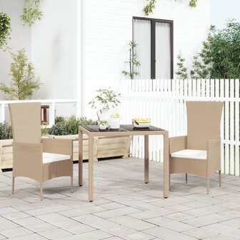 3-delige Tuinset met kussens poly rattan beige 8720845800253 1