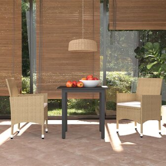 3-delige Tuinset met kussens poly rattan beige 8720286829493 1