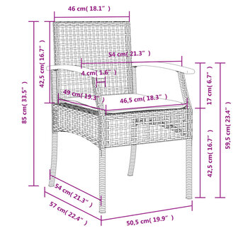 3-delige Tuinset met kussens poly rattan grijs 8721012359871 8