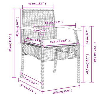 3-delige Tuinset met kussens poly rattan grijs 8721012359468 8