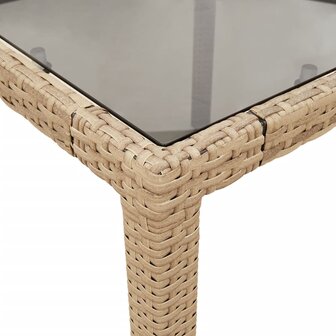 3-delige Tuinset met kussens poly rattan en glas beige 8721102490514 6