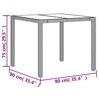 3-delige Tuinset met kussens poly rattan en glas beige 8721102490514 9