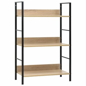 Boekenkast 3 schappen 60x27,6x90,5 cm bewerkt hout eikenkleurig 8719883890555 1