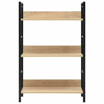 Boekenkast 3 schappen 60x27,6x90,5 cm bewerkt hout eikenkleurig 8719883890555 3