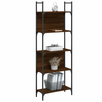 Boekenkast 5-laags 60,5x24x166,5 cm bewerkt hout bruineiken 8721012339187 4