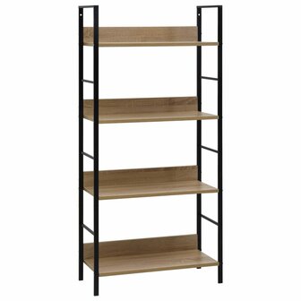 Boekenkast 4 schappen 60x27,6x124,5 cm bewerkt hout eikenkleur 8719883890593 1