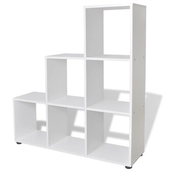 Boekenkast/presentatiemeubel trapvormig 107 cm wit 8718475954804 2