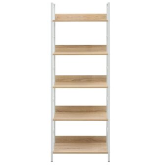 Boekenkast 5 schappen 60x27,6x158,5 cm bewerkt hout eikenkleur 8719883890654 3