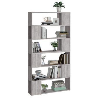 Boekenkast/kamerscherm 100x24x188 cm grijs sonoma eikenkleurig 8720845858117 4