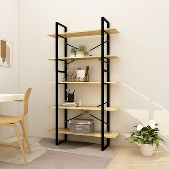 Boekenkast met 5 schappen 100x30x175 cm massief grenenhout 8720286649596 1