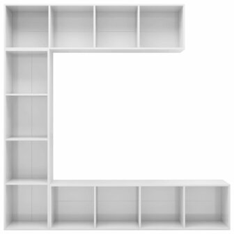 3-delige Boekenkast-/tv-meubelset 180x30x180 cm hoogglans wit 8719883768656 4