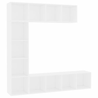 3-delige Boekenkast-/tv-meubelset 180x30x180 cm wit 8719883768595 2