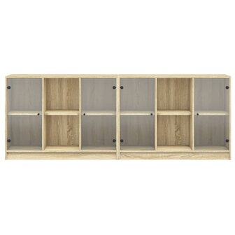 Boekenkast met deuren 204x37x75 cm hout sonoma eikenkleurig 8721012216235 6