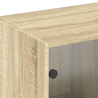 Boekenkast met deuren 204x37x75 cm hout sonoma eikenkleurig 8721012216235 9