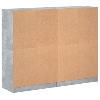 Boekenkast met deuren 136x37x109 cm bewerkt hout betongrijs 8721012216037 9