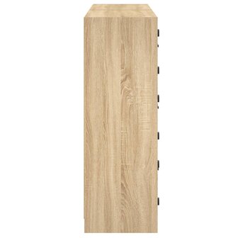 Boekenkast met deuren 136x37x109 cm hout sonoma eikenkleurig 8721012216020 8