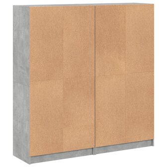 Boekenkast met deuren 136x37x142 cm bewerkt hout betongrijs 8721012216174 9