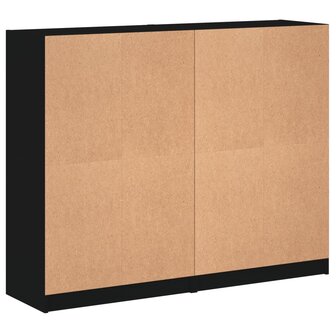 Boekenkast met deuren 136x37x109 cm bewerkt hout zwart 8721012216013 9