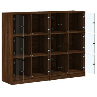 Boekenkast met deuren 136x37x109 cm hout bruineikenkleurig 8721012216068 6