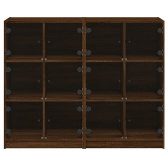 Boekenkast met deuren 136x37x109 cm hout bruineikenkleurig 8721012216068 7