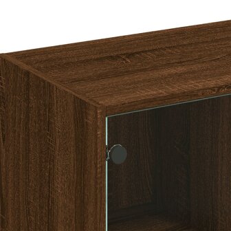 Boekenkast met deuren 136x37x109 cm hout bruineikenkleurig 8721012216068 10