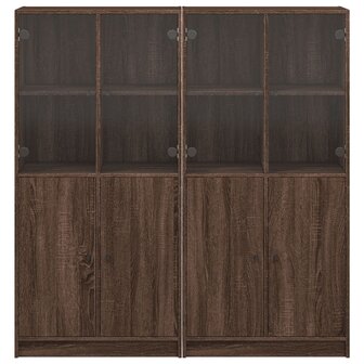 Boekenkast met deuren 136x37x142 cm hout bruineikenkleurig 8721012216204 7