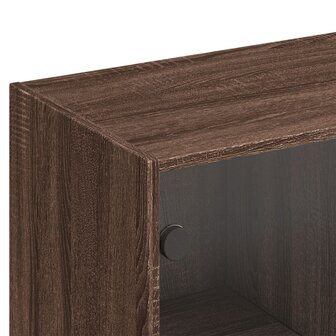 Boekenkast met deuren 136x37x142 cm hout bruineikenkleurig 8721012216204 10