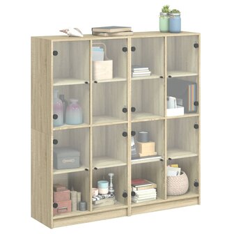 Boekenkast met deuren 136x37x142 cm hout sonoma eikenkleurig 8721012216099 5