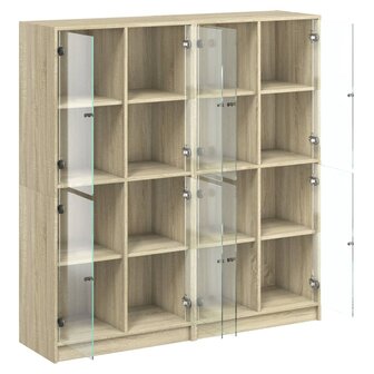 Boekenkast met deuren 136x37x142 cm hout sonoma eikenkleurig 8721012216099 6