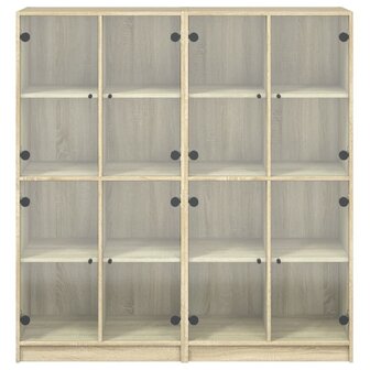 Boekenkast met deuren 136x37x142 cm hout sonoma eikenkleurig 8721012216099 7