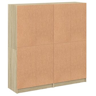 Boekenkast met deuren 136x37x142 cm hout sonoma eikenkleurig 8721012216099 9