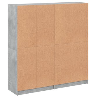 Boekenkast met deuren 136x37x142 cm bewerkt hout betongrijs 8721012216105 9