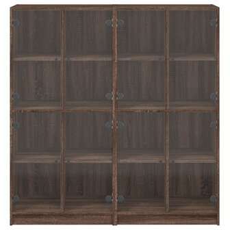 Boekenkast met deuren 136x37x142 cm hout bruineikenkleurig 8721012216136 7