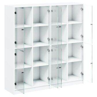 Boekenkast met deuren 136x37x142 cm bewerkt hout wit 8721012216075 6