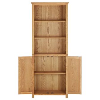 Boekenkast met 2 deuren 70x30x180 cm massief eikenhout 8720286006818 3