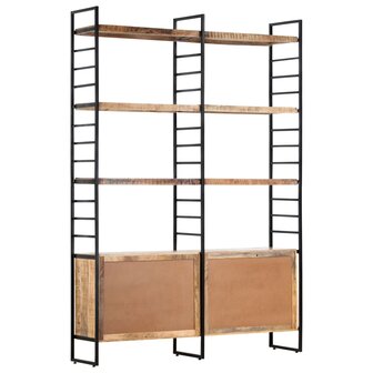 Boekenkast met 4 schappen 124x30x180 cm ruw mangohout 8719883711836 4