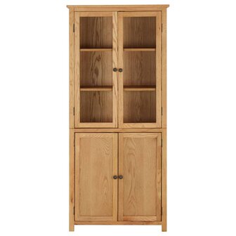 Boekenkast met 4 deuren 80x35x180 cm massief eikenhout en glas 8720286006832 2