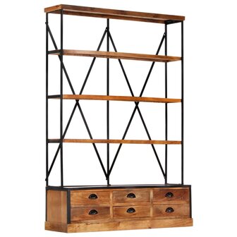 Boekenkast 4-laags met 6 lades 122x36x181 cm massief mangohout 8719883711881 1