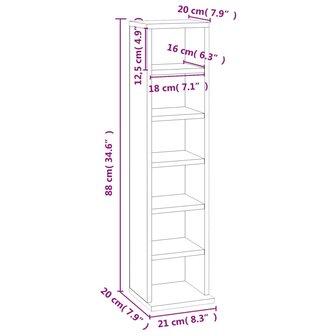 Cd-kast 21x20x88 cm bewerkt hout sonoma eikenkleurig 8719883675152 6