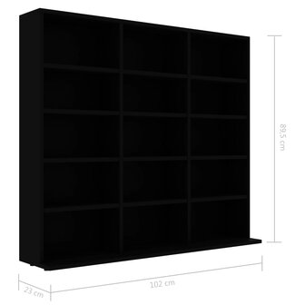 Cd-kast 102x23x89,5 cm bewerkt hout zwart 8719883914909 6