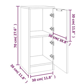 Dressoir 30x30x70 cm bewerkt hout gerookt eikenkleurig 8720287084136 9